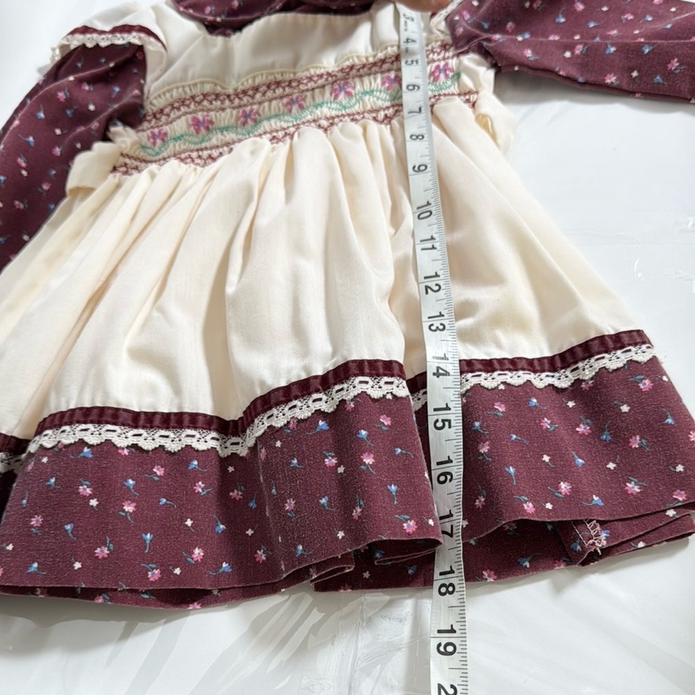 Vintage Polly Flinders Hand Smocked Dress Size 24m/2T/3T - Picture 11 of 14